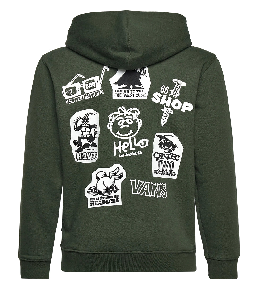 felpa verde zip vans