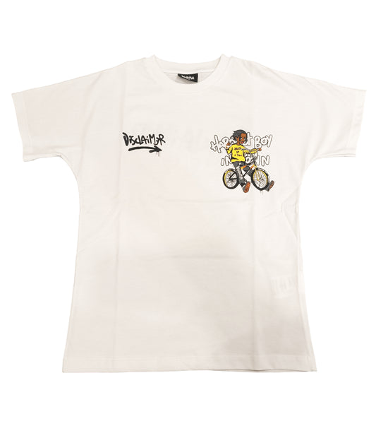 t-shirt bambino bici disclaimer