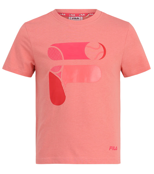 t-shirt logo fila rosa