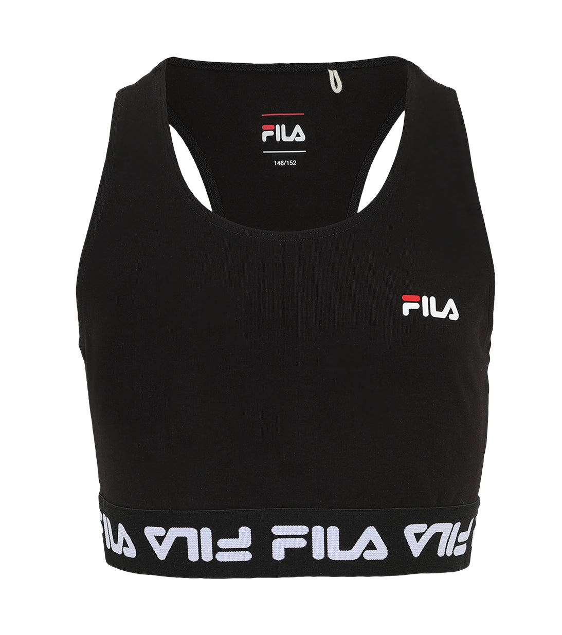 t-shirt nera leopardata fila