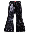pantalone flare pailettes