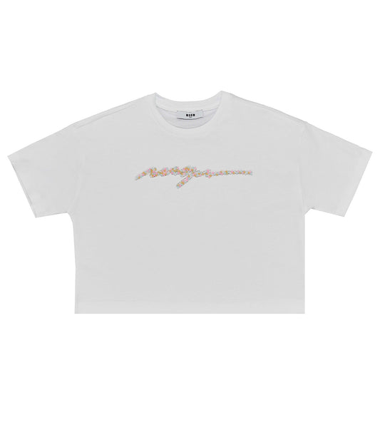 T-SHIRT LOGO PERLINE MSGM