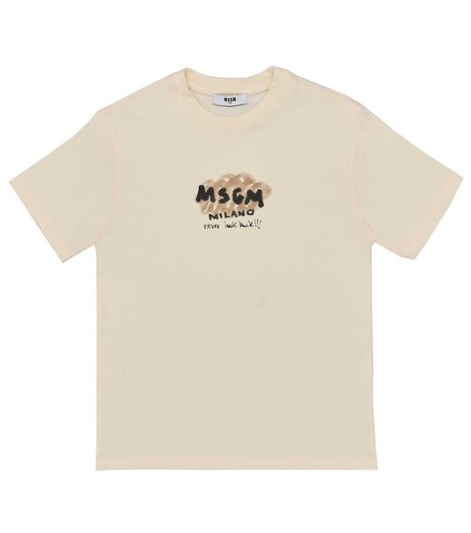 t-shirt crema msgm