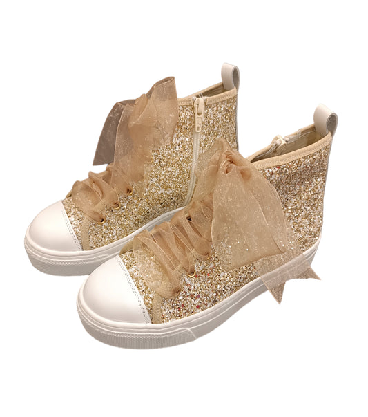 scarpa modello converse glitter oro panyno