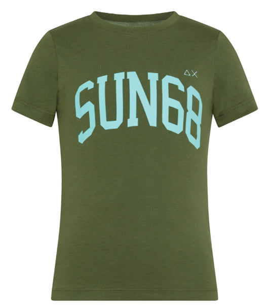 t-shirt verde maxi logo sun68