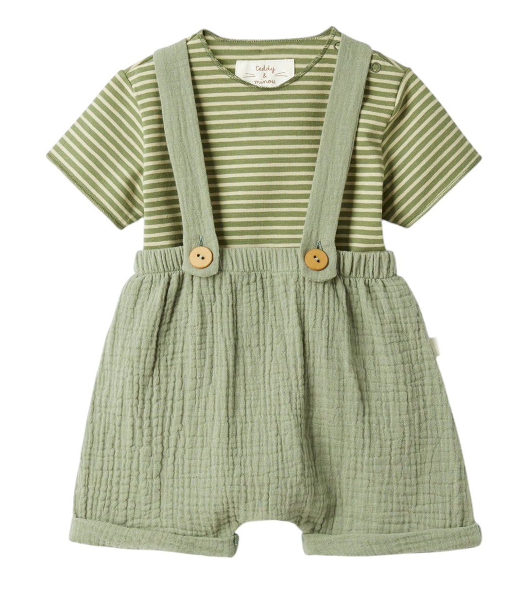 salopette verde teddy & Minou
