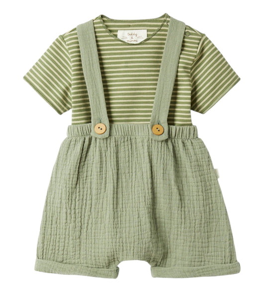 salopette verde teddy & Minou