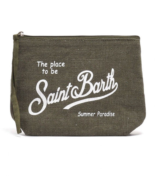 pochette lino verde mc2 saint barth