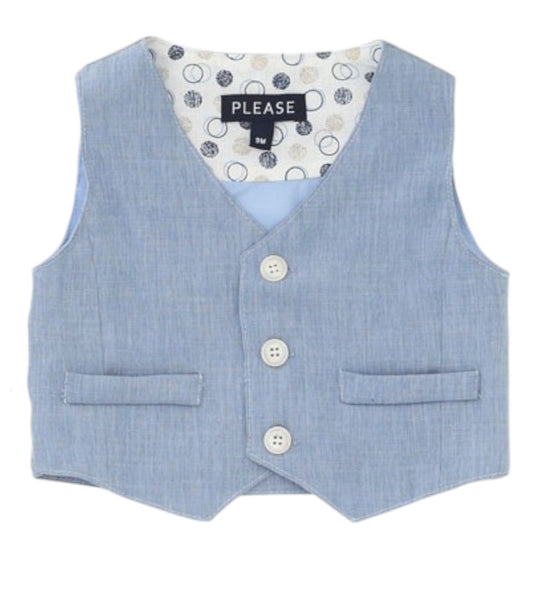gilet please bambino celeste