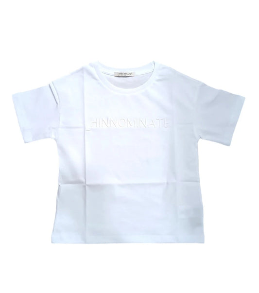 t.shirt bianca logo in rilievo hinnominate